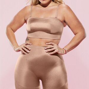 Yitty headline high waist shaping shorts in brown sugar, 3x, nwt